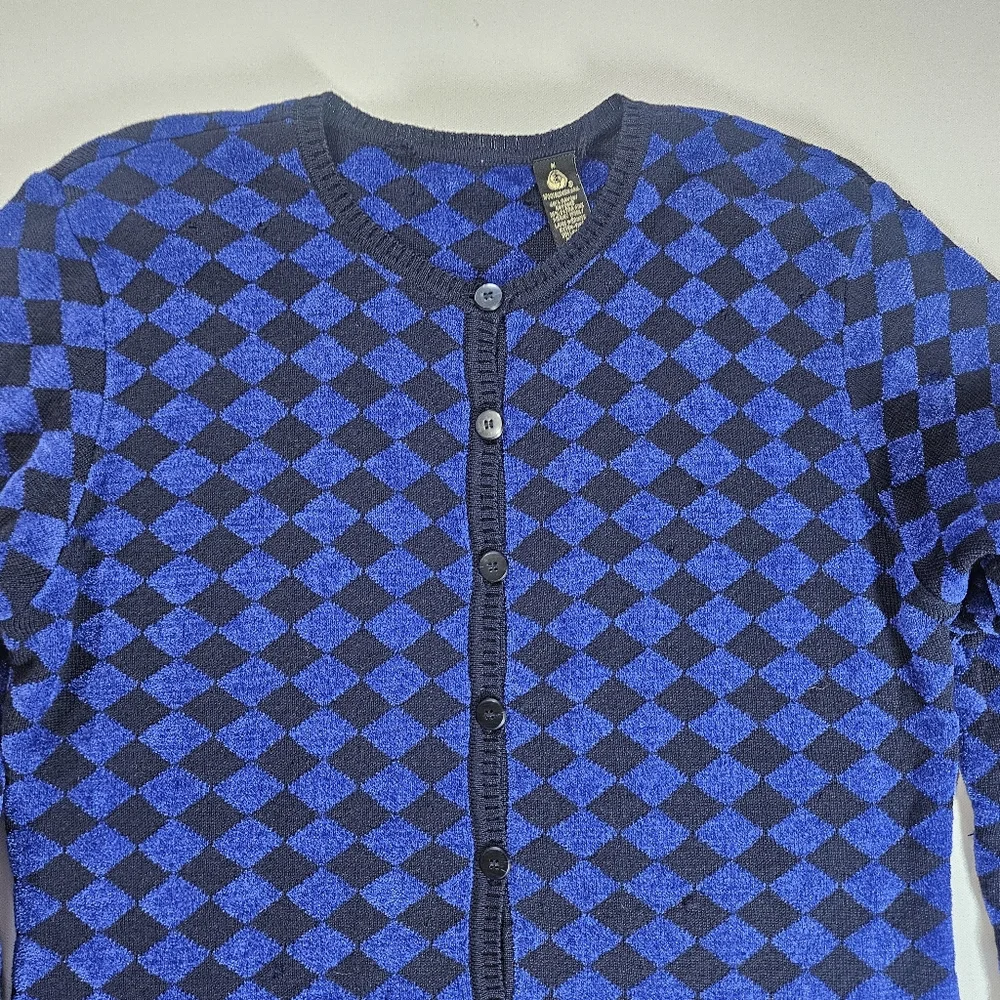 Wool‎ Blend Mark Vintage Merino Wool Womens Sweater Medium Blue Black Geometric